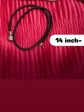 Pandora Black Braided Leather Wrap Bracelet with Silver Accents